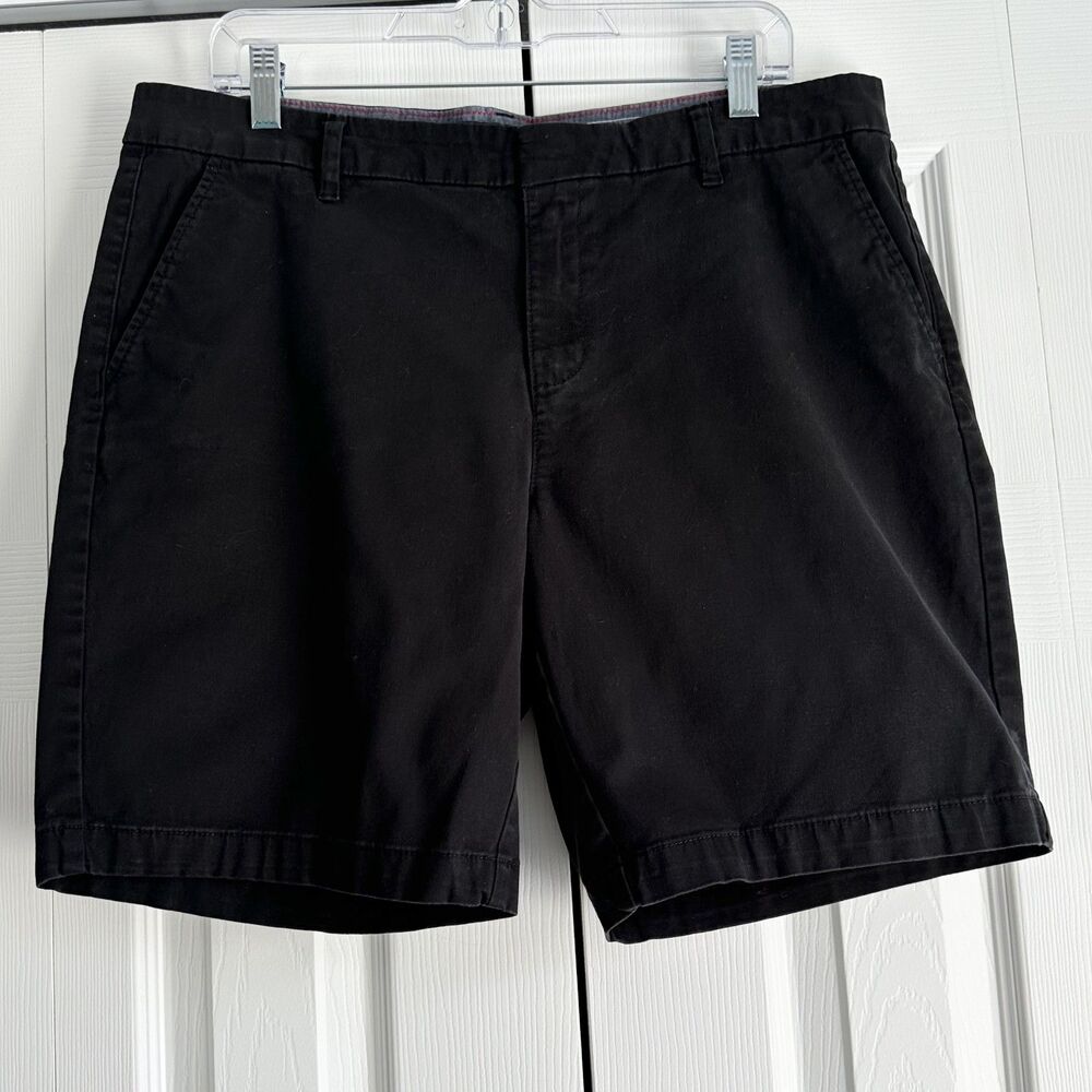 Tommy Hilfiger Shorts Womens Size 12 Black Flat Front Casual Dress Shorts